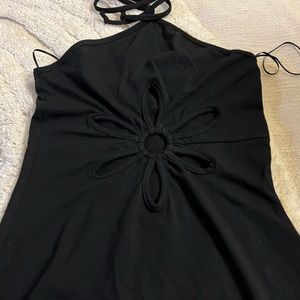 Urban little black dress flower cutout
